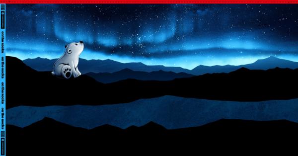 Sweat angeraut Panel Eisbär unter Nordlicht in Nordlicht Blau